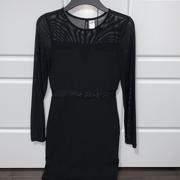 Black H&M mesh bodycon dress - Picture 1 of 5